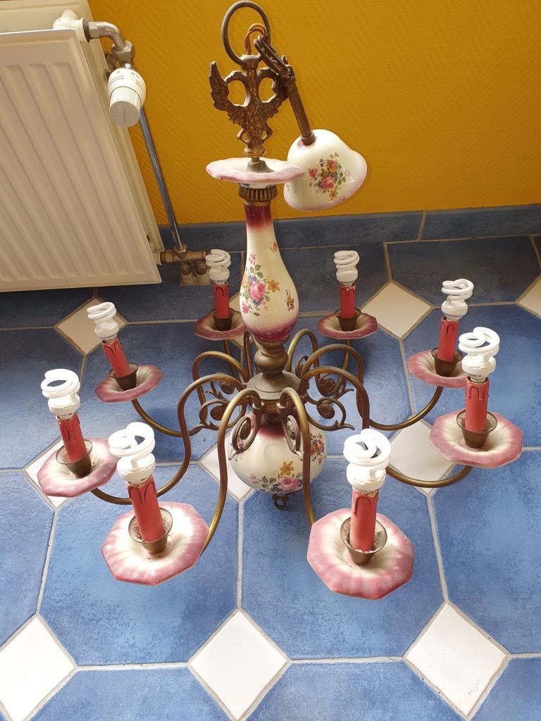 Magnifique lustre en porcelaine, Enlèvement