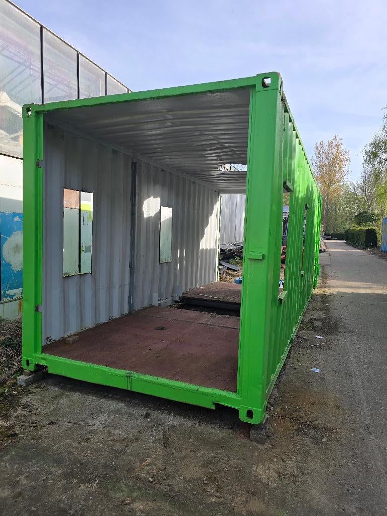 20ft zeecontainer met open wand en vensters, Doe-het-zelf en Bouw, Containers, Ophalen of Verzenden