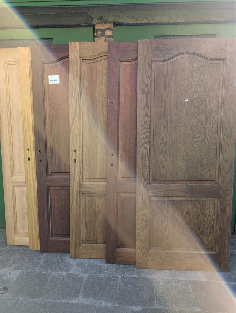 Binnendeuren Massief Eik incl. sloten, scharnieren en klinke, Doe-het-zelf en Bouw, Deuren en Vliegenramen, Binnendeur, Glas, Hout