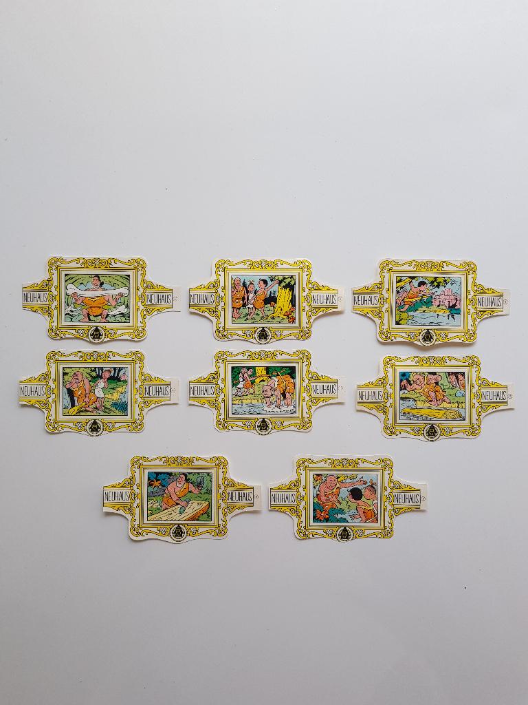 8 stuks - Suske en Wiske - Neuhaus sigarenbanden, Verzamelen, Ophalen of Verzenden, Overige figuren, Zo goed als nieuw, Plaatje of Poster