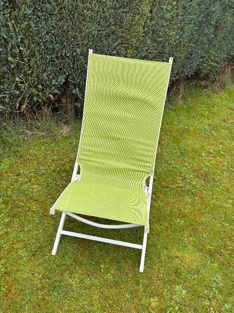 Chaise longue / transat de jardin, Tuin en Terras, Ophalen, Gebruikt, Metaal, Inklapbaar