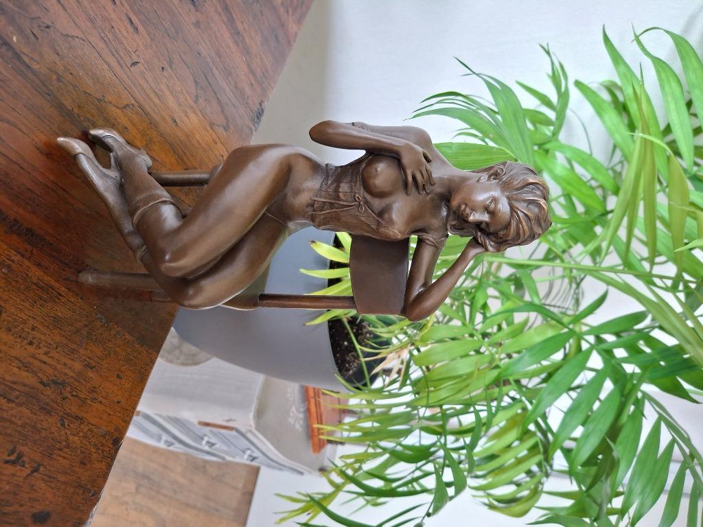 Bronzen damesstoel, Ophalen of Verzenden, Brons