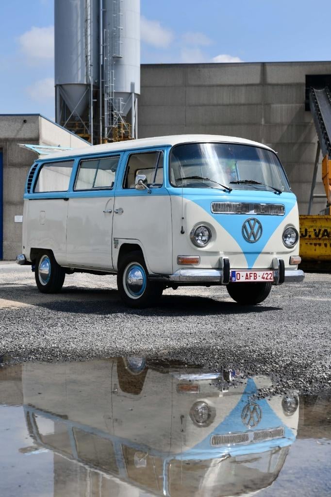 Bus VW T2 A — 1970 | Nouveau moteur (2019), Boîte manuelle, Bleu, Particulier, Transporter