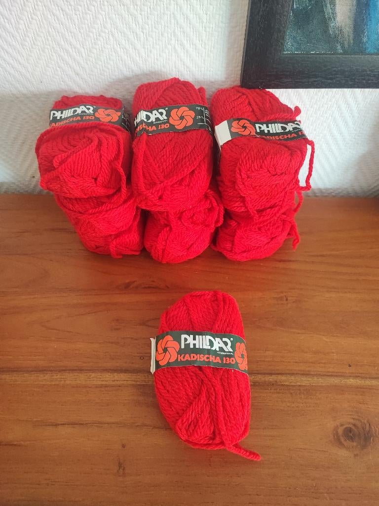Phildar Kadischa 130 rouge 10 ampoules, 1 p/s, lot de 8€, Hobby & Loisirs créatifs, Enlèvement ou Envoi, Utilisé