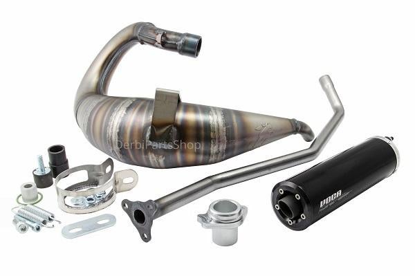 Voca Cross Rookie 50/70cc uitlaat bovenlangs Derbi/Aprilia, Fietsen en Brommers, Brommeronderdelen | Algemeen, Nieuw, Uitlaat