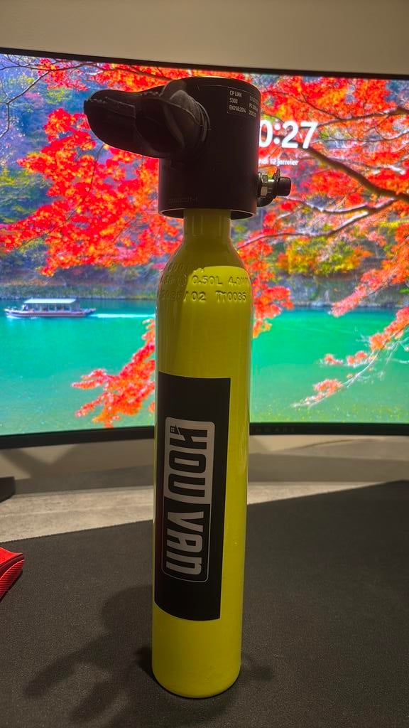 Bouteille de plongée Hou Van 0,5L + détendeur + jauge, Enlèvement, Comme neuf, Bouteille de plongée
