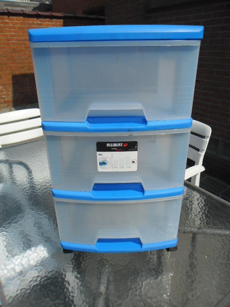 2 X Colonne 3 bacs Allibert Eify sur roulettes neufs, Ophalen, Nieuw