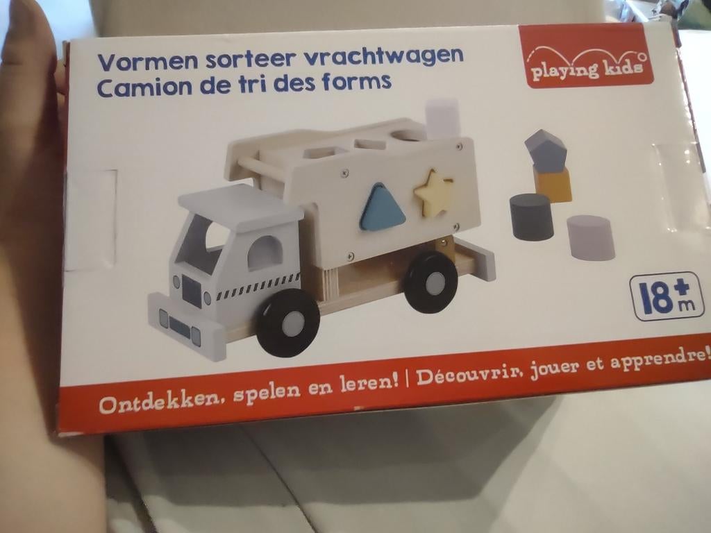 Houten vormen sorteer vrachtwagen, playing kids, nieuw, Ophalen of Verzenden, Nieuw, Overige typen