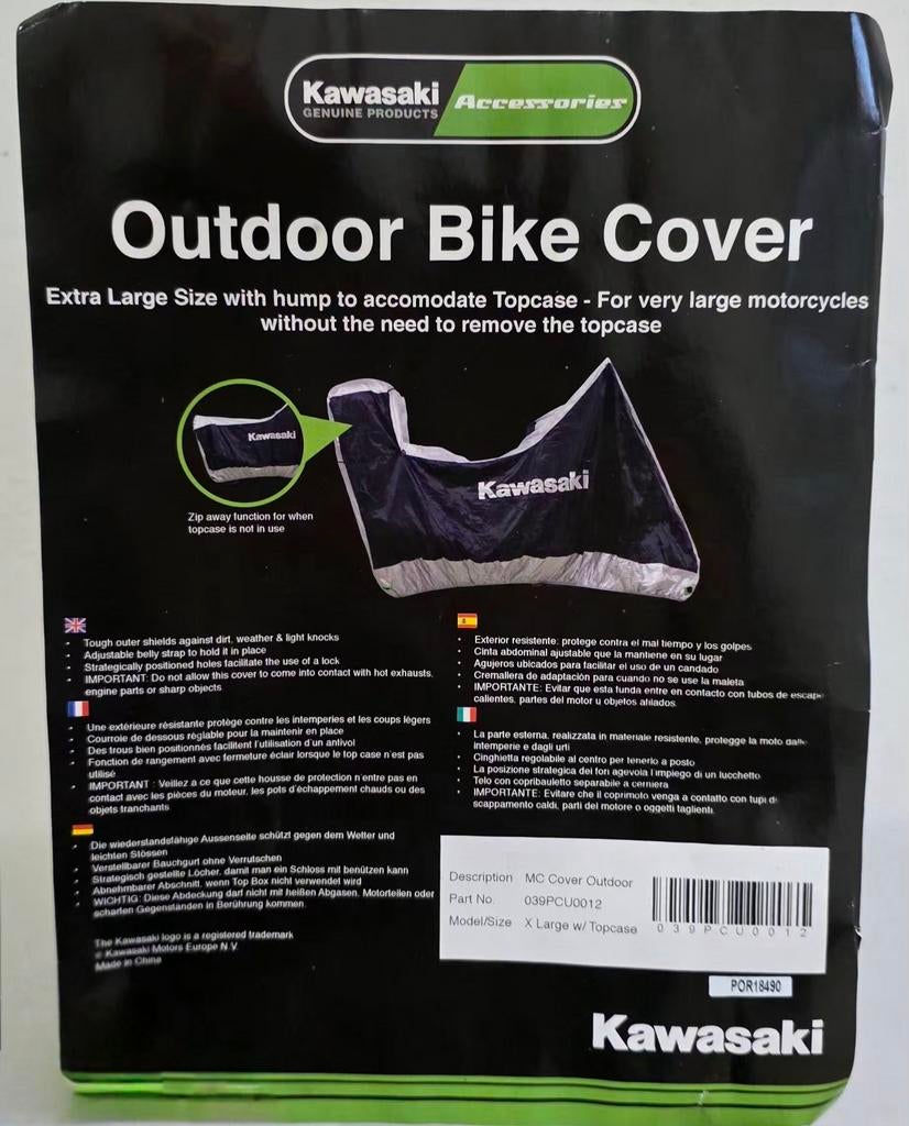 Bâche extérieure Kawasaki XL + Topcase, Motos, Enlèvement ou Envoi, Comme neuf