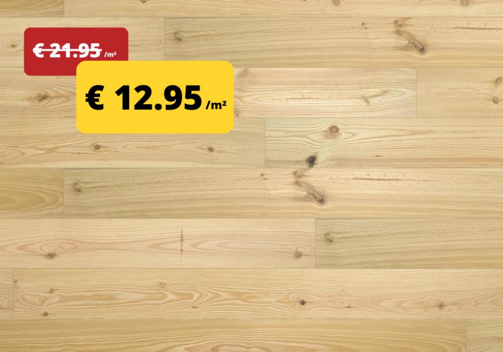 Parquet en pin pour 12,95 €/m² - STOCK SALE, Neuf, Moins de 10 cm, Parquet, Enlèvement