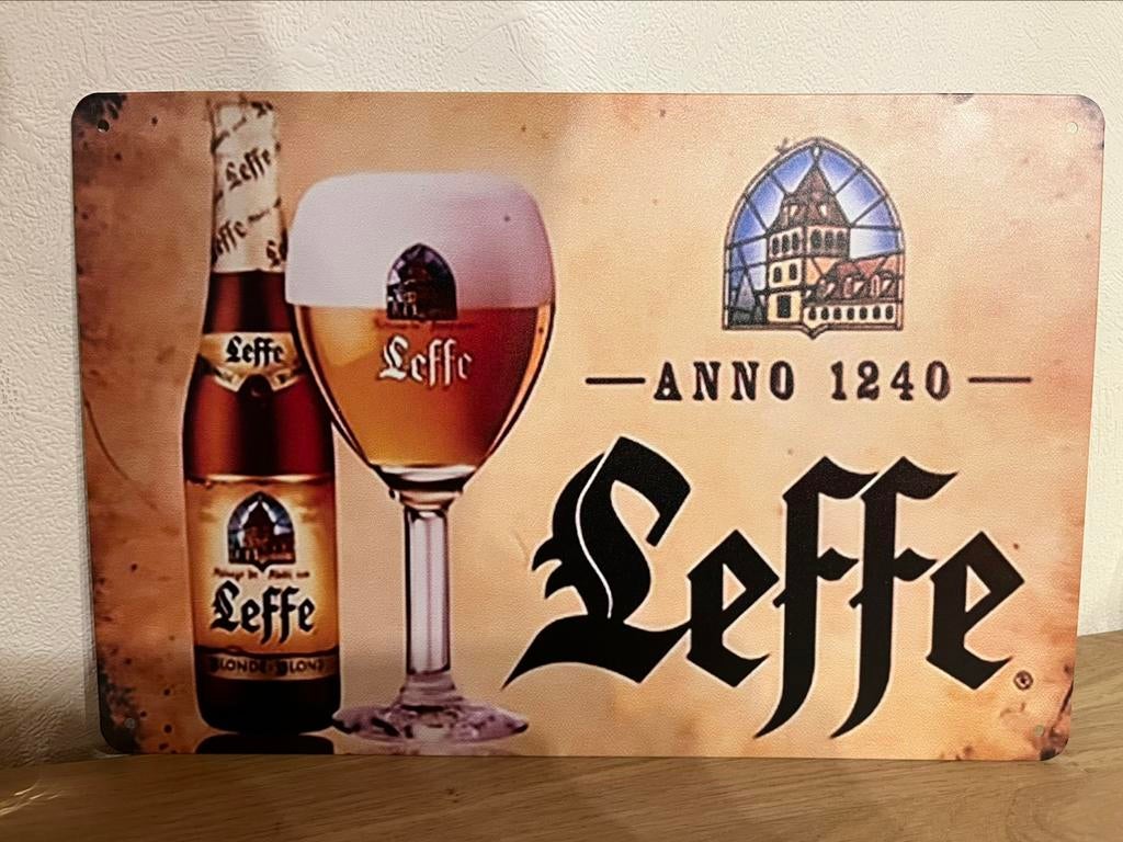 Plaque métallique Leffe bière, Enlèvement ou Envoi, Comme neuf, Leffe