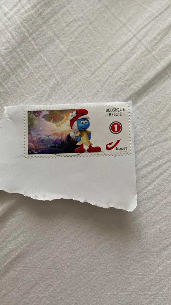 Smurfen postzegel, Postzegels en Munten, Ophalen of Verzenden, Gestempeld