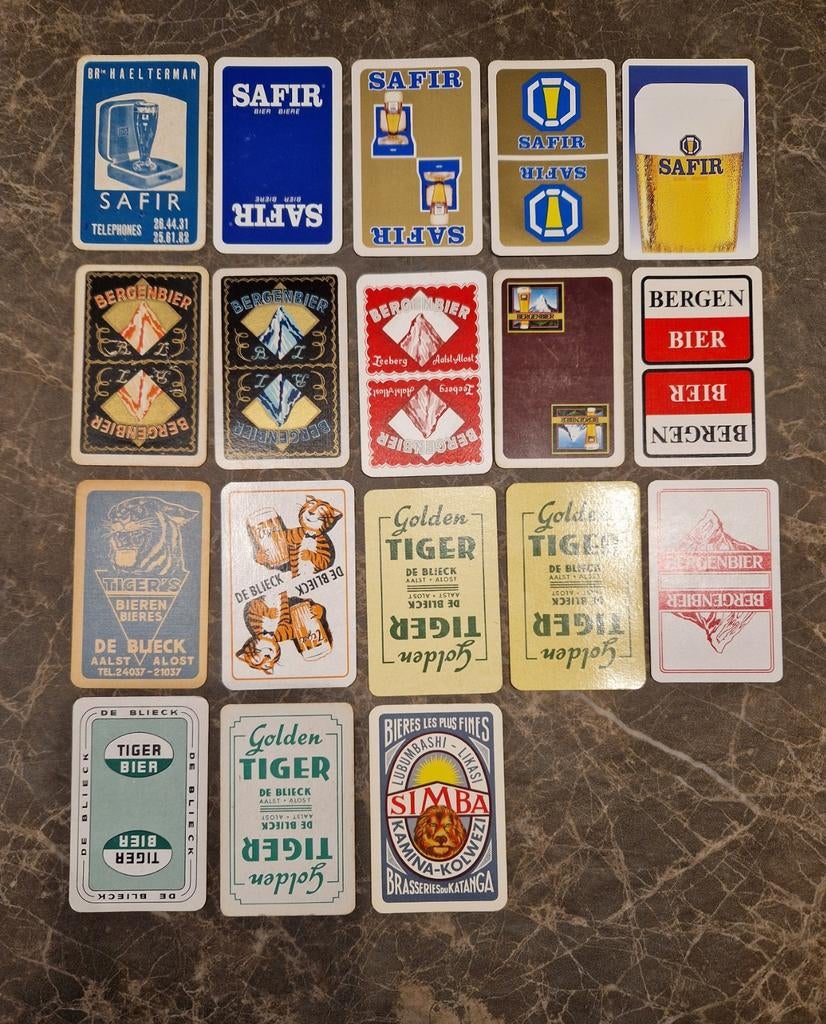 Speelkaarten Safir enz Aalst, Collections, Marques de bière, Enlèvement ou Envoi, Utilisé