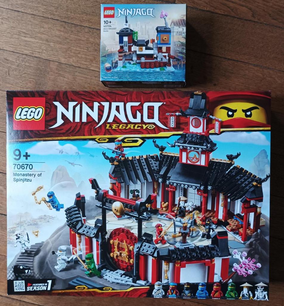 Lot 2 Lego Ninjago 70670 + 40704 Spinitzu-kloosterkades, Ophalen of Verzenden, Nieuw, Complete set, Lego