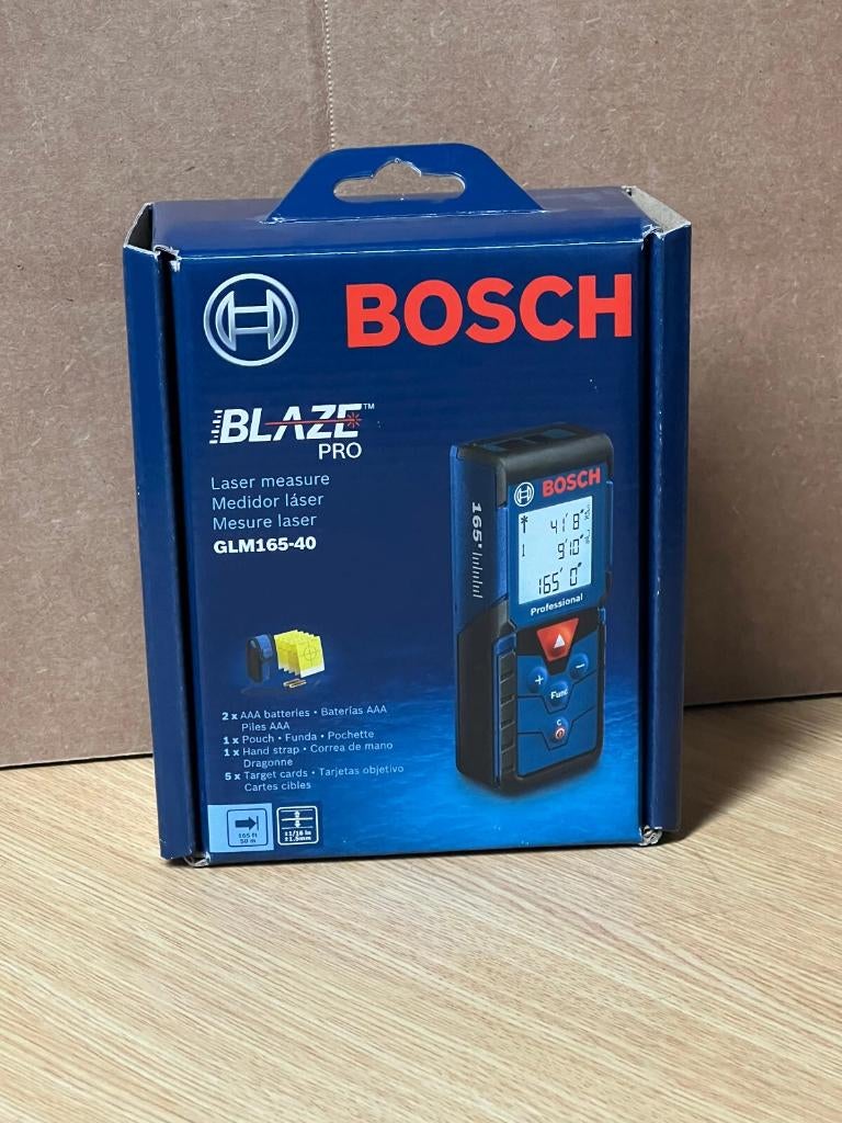 Bosch GLM165-40 Blaze Pro Laser Distance Measuring Device, Bricolage & Construction, Enlèvement ou Envoi, Neuf, Distance