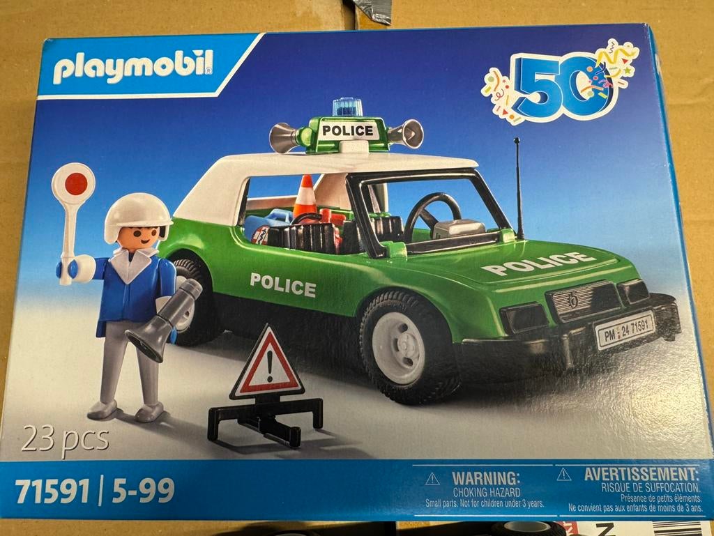 Playmobil Réédition voiture police pour le 50e anniversaire, Enlèvement, Neuf