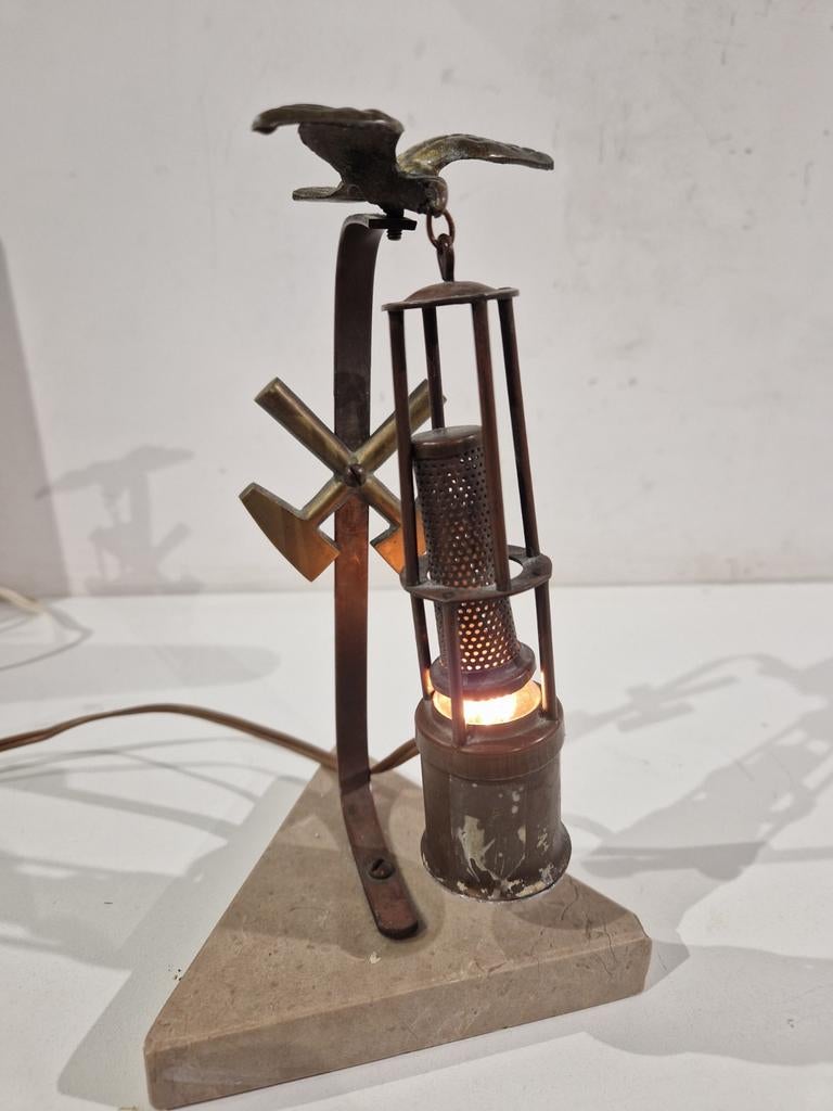 Bureaulamp  mijnwerker lamp , havik buizerd , hamer en bij, Enlèvement ou Envoi