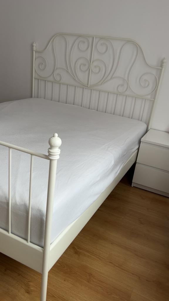 Witte ikea bed, Neuf, Enlèvement, Blanc, Deux personnes