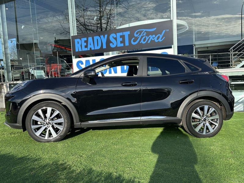 Ford Puma Ecoboost mHEV Titanium X AUT, Auto's, Ford, Zwart, Leder en Stof, Zwart, Bedrijf