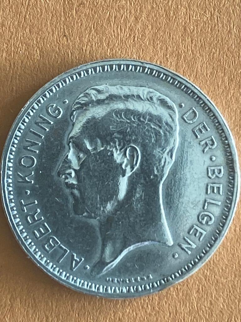 Zilvermunt Albert I, Zilver, Ophalen of Verzenden, Losse munt, Zilver