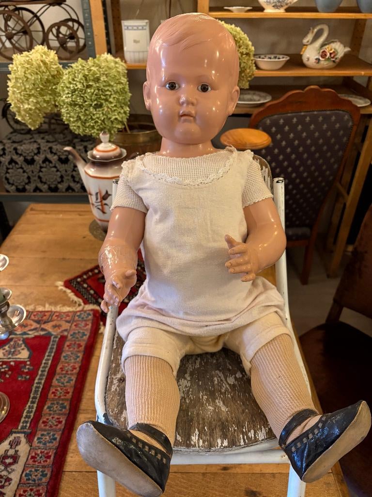 2 Antieke Celluloid Poppen D.R.P Germany en 1 Schildpad Pop., Antiek en Kunst, Ophalen of Verzenden