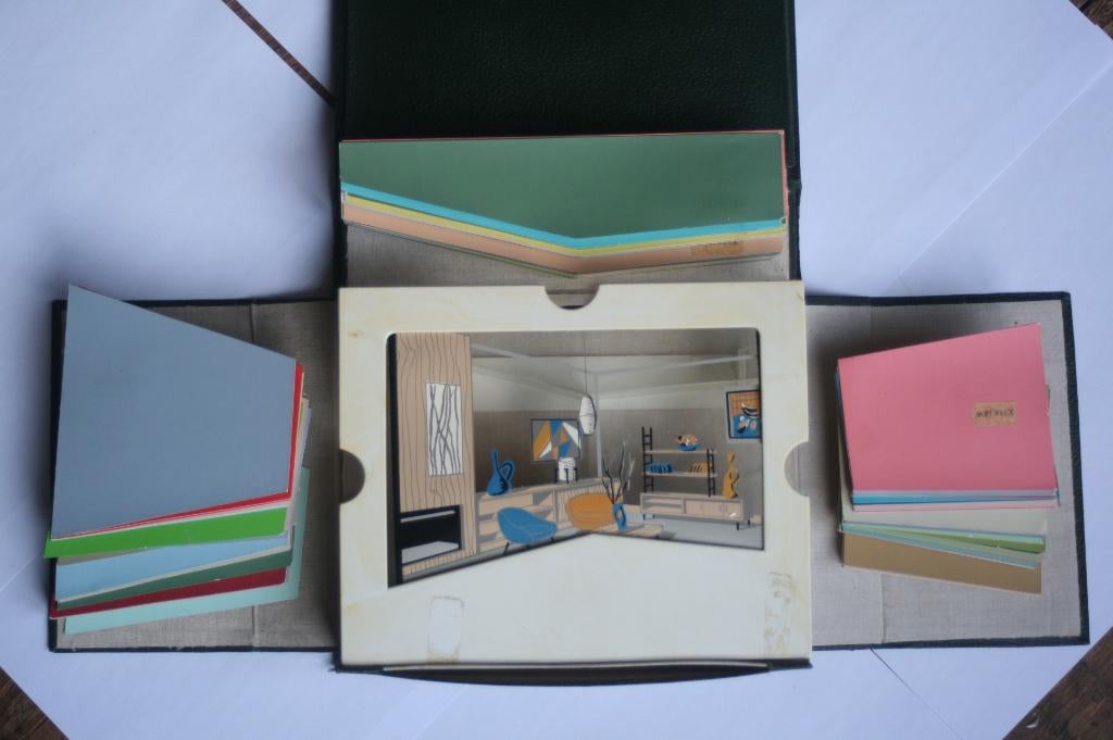 Tableau des couleurs de peinture Walatex 1960, Enlèvement, Comme neuf, Panneau publicitaire