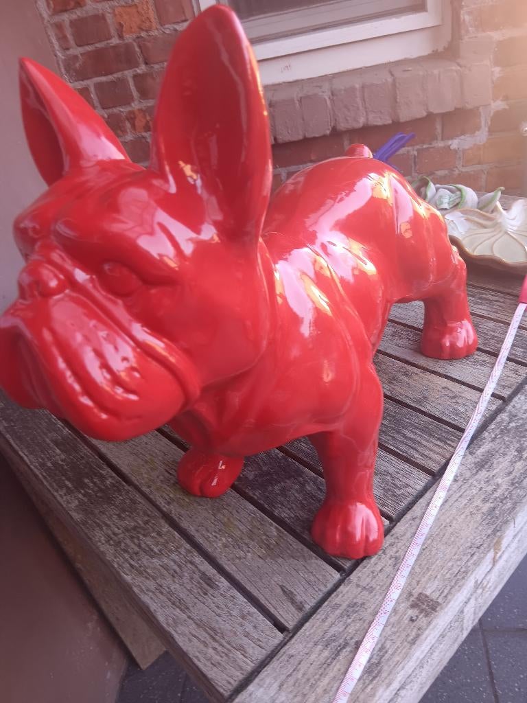 Beeld franse bulldog 45 cm, Ophalen, Zo goed als nieuw, Dier