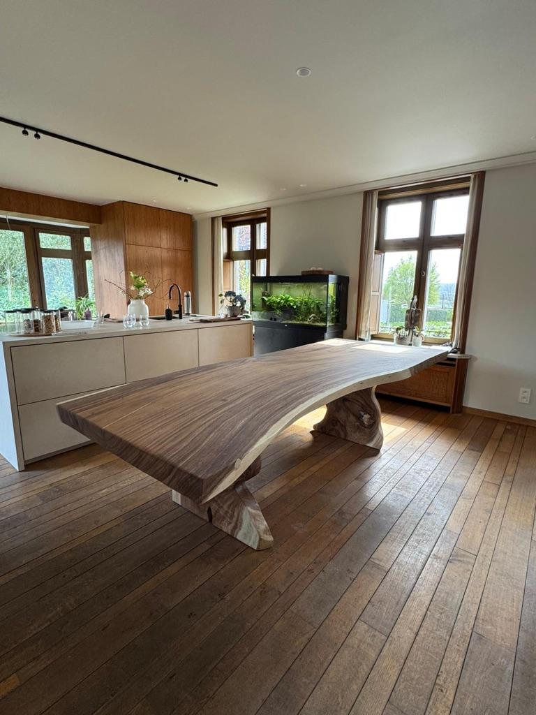Exclusieve bureel tafels uit tropisch hout- Boomstam design, Huis en Inrichting, Genststrat 75, 9700 oudenarde, Ophalen of Verzenden