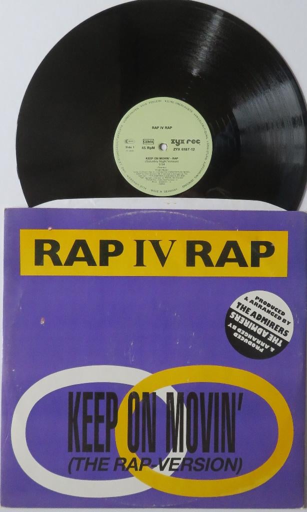 Rap IV Rap - Keep on movin'. Maxi, Ophalen of Verzenden, Gebruikt, 12 inch, Overige genres
