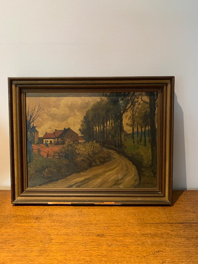 Guillaume Vroomen (1881-1956) Gezicht op Geulle - Olieverf, Antiek en Kunst, Kunst | Schilderijen | Klassiek, Ophalen of Verzenden