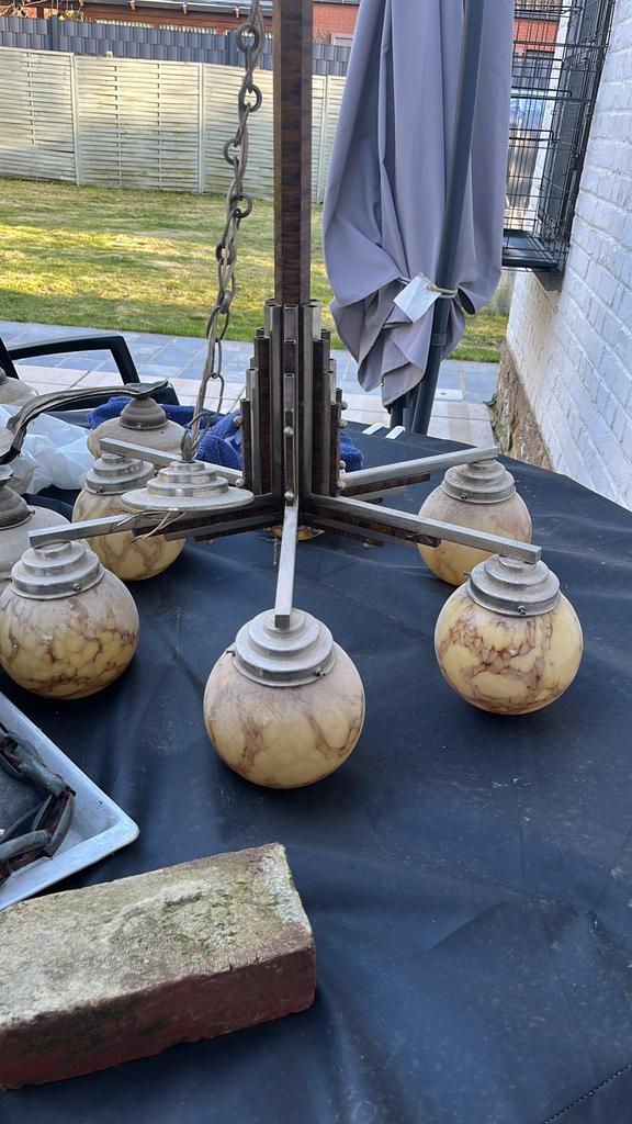 lustre Art déco de type Skyscraper 6 bras, Enlèvement