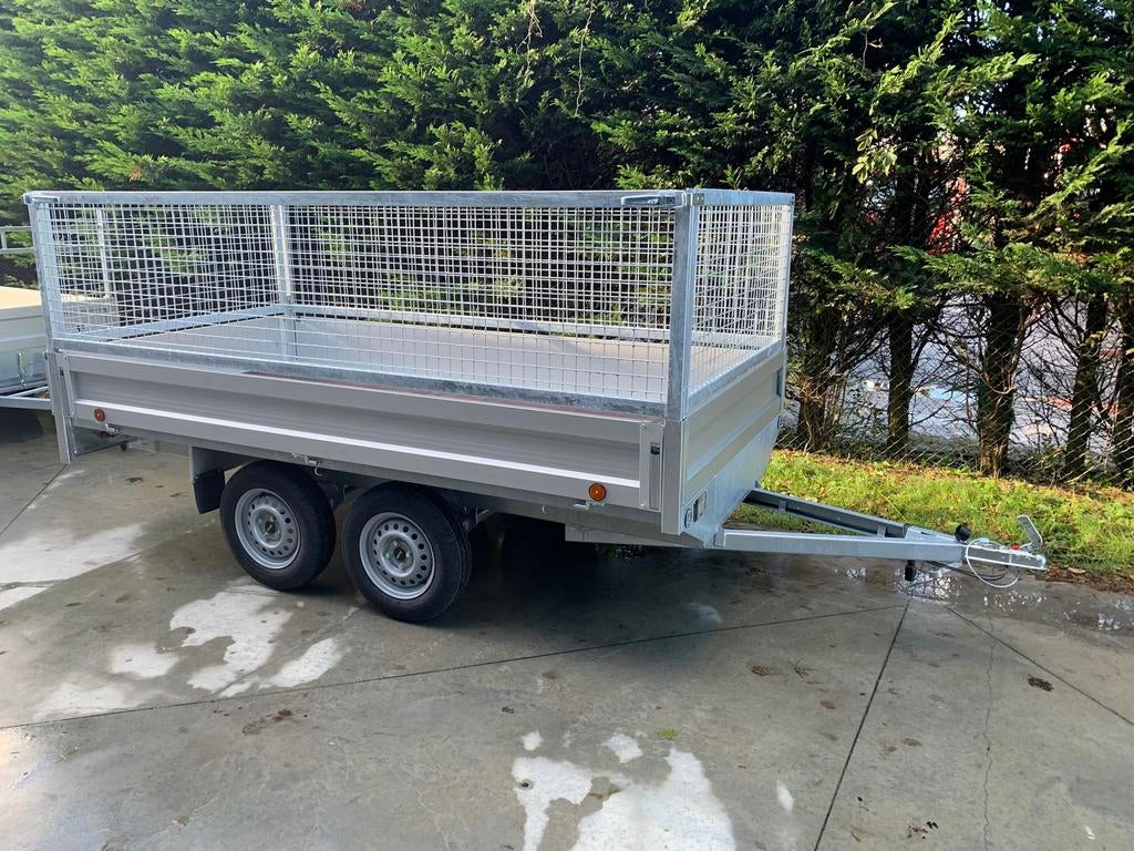 Aanhangwagen dubbelas plateau + loofnetten, Ophalen, Nieuw