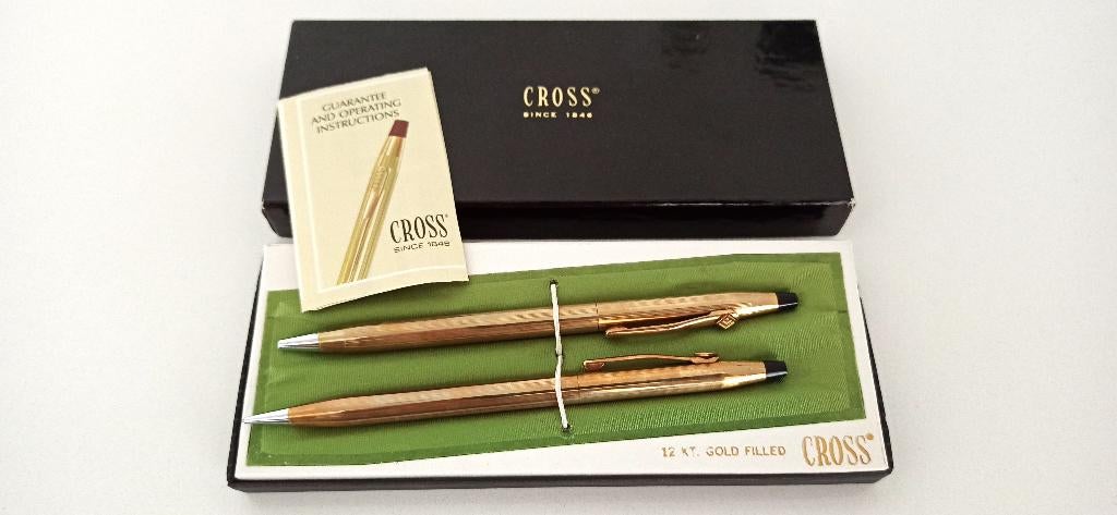 Vintage Cross 12K gold filled pen & pencil set #6601, Ophalen, Balpen, Cross, Nieuw