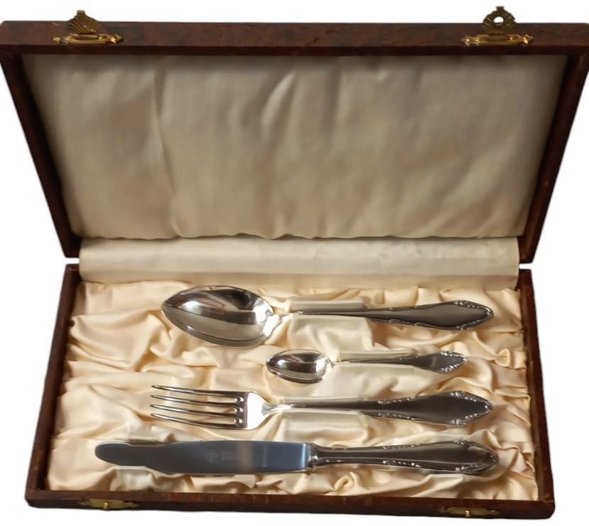 Alpacca bestekset in etui., Ophalen of Verzenden