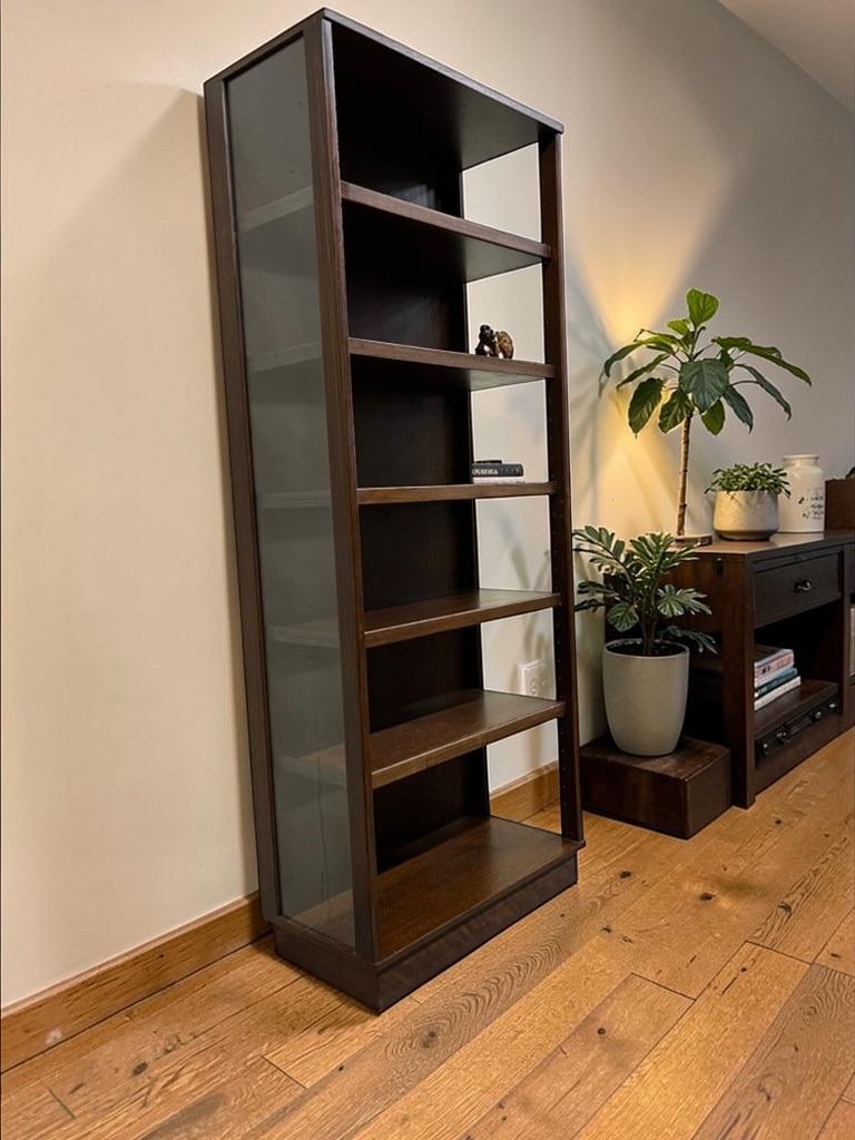 vintage houten boekenkast / vitrinekast / leggerkast, Antiek en Kunst, Curiosa en Brocante, Ophalen