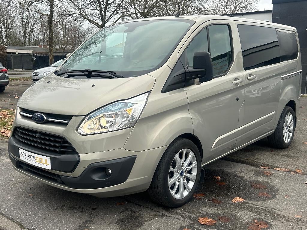 Ford Transit Custom 2.2D 2014, 165.750km, Dubbel Cab., 5 PL, Auto's, Euro 5, Achterwielaandrijving, Beige, 4 cilinders
