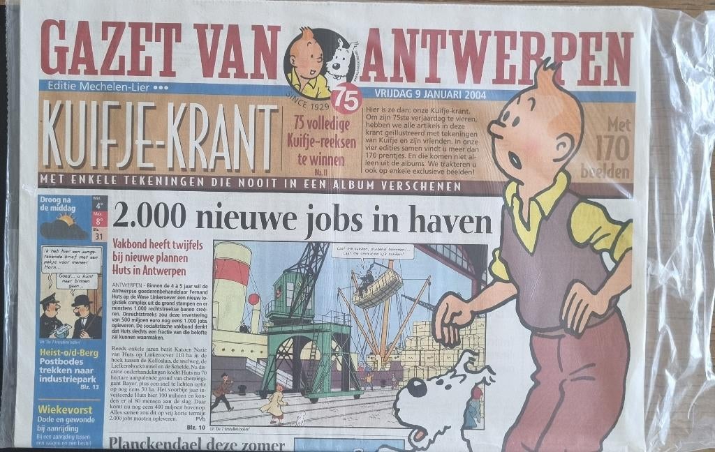 Journal Journal Tintin Tintin Gazet Van Antwerpen Mechelen, Enlèvement ou Envoi, 1980 à nos jours, Journal