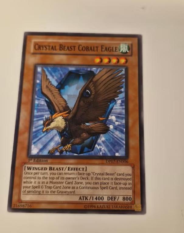 Yu-Gi-Oh! Crystal Beast Cobalt Eagle 1st Edition, Ophalen of Verzenden, Zo goed als nieuw