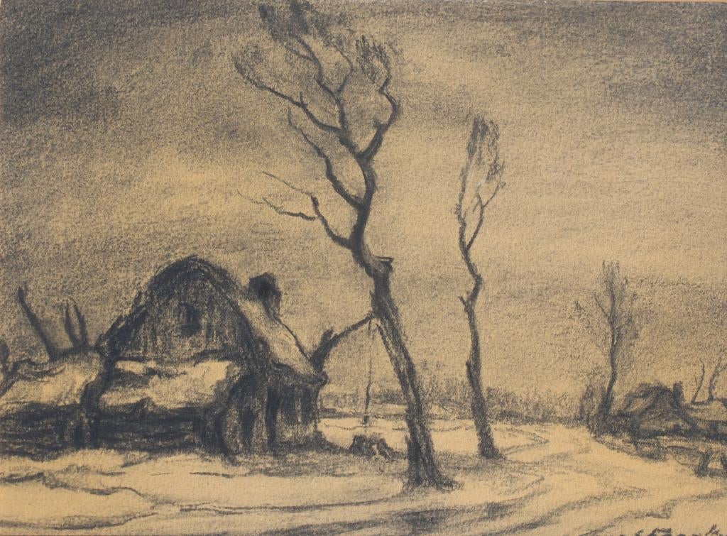 Maurice Sterck (1910-1994): Winterlandschap (41 x 36 cm), Antiek en Kunst, Kunst | Schilderijen | Klassiek, Ophalen of Verzenden
