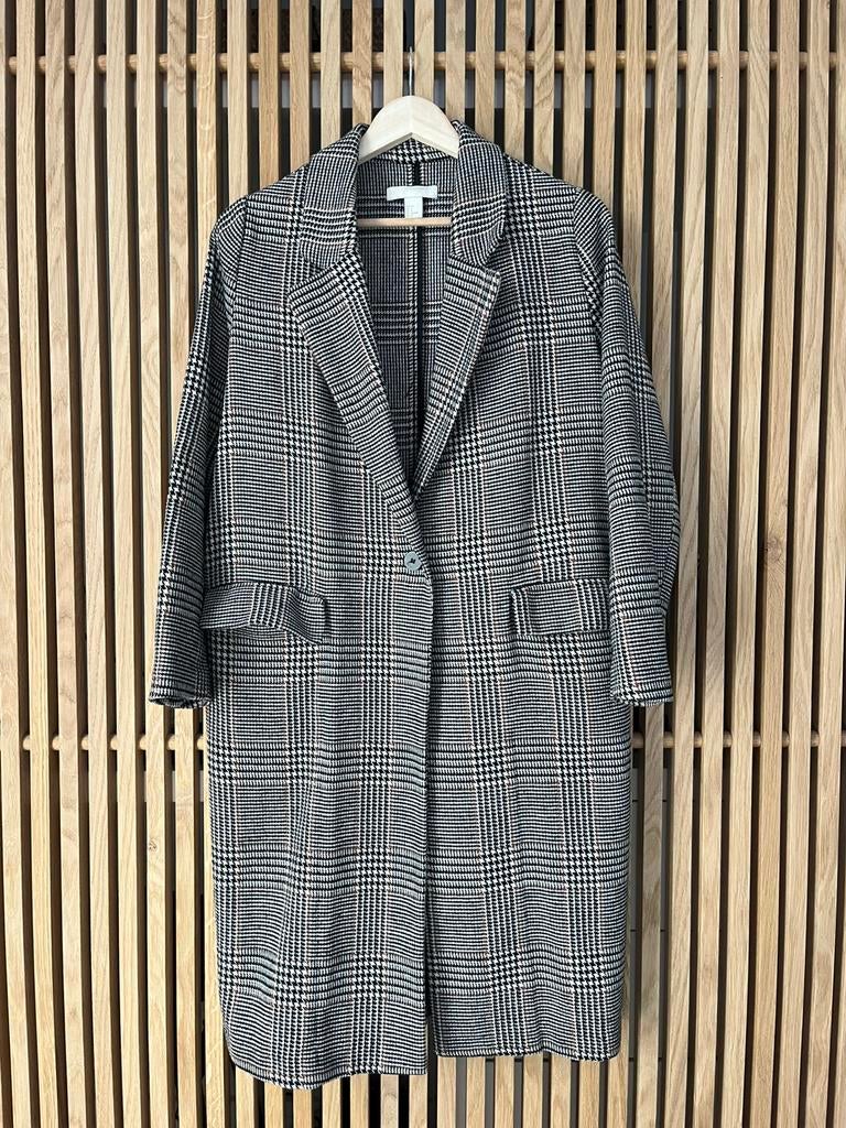 Geruite jas maat 38, Ophalen of Verzenden, Zo goed als nieuw, Maat 38/40 (M), Bruin