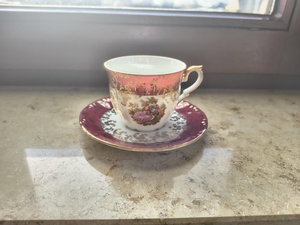 HK Bavaria kopje met schotel 22 karat goud, Antiek en Kunst, Antiek | Porselein, Ophalen