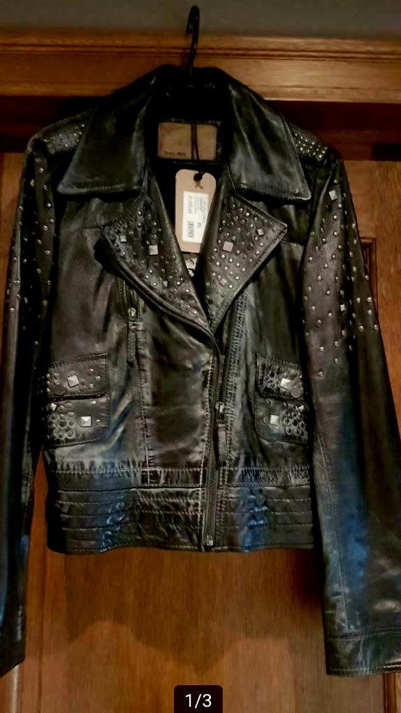 Oakwood lederen vest met studs antieklook, Kleding | Dames, Ophalen, Nieuw, Maat 42/44 (L), Zwart