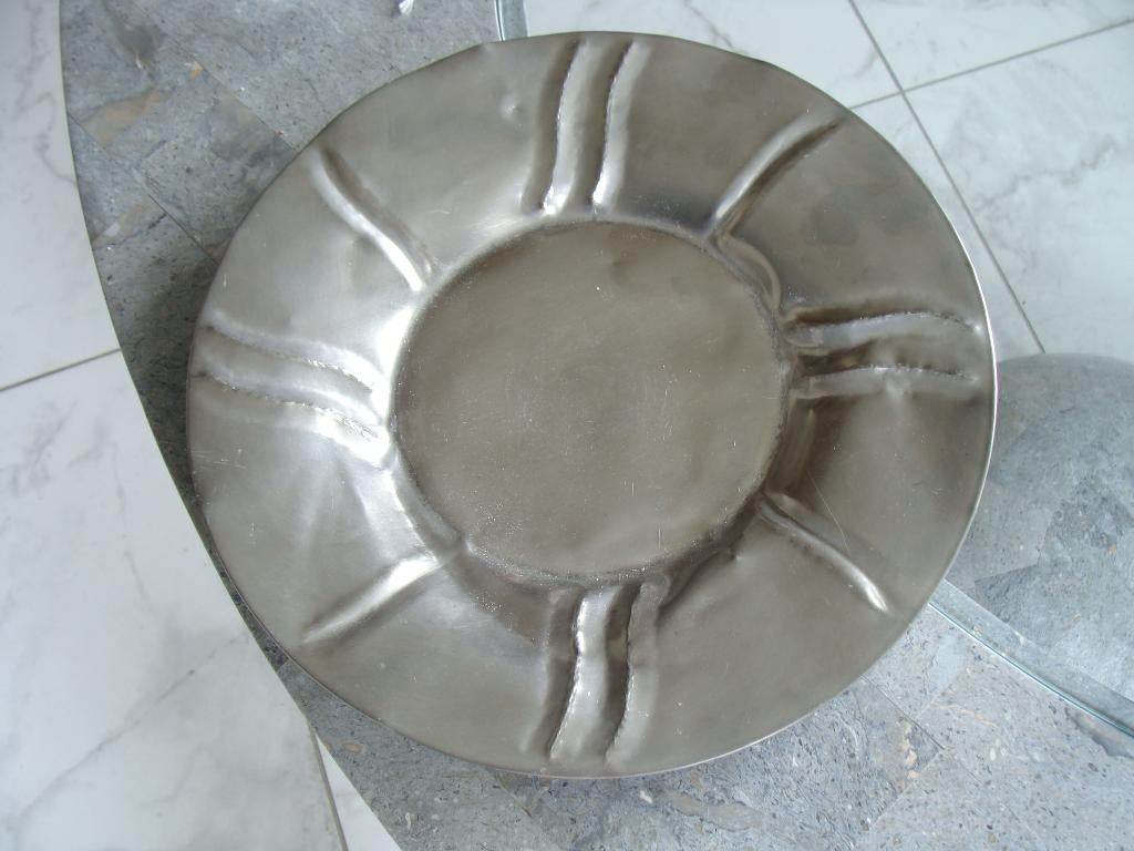 plat en étain 95%, poinçonné Lavoro Mano, Italie , vintage, Antiquités & Art, Enlèvement ou Envoi