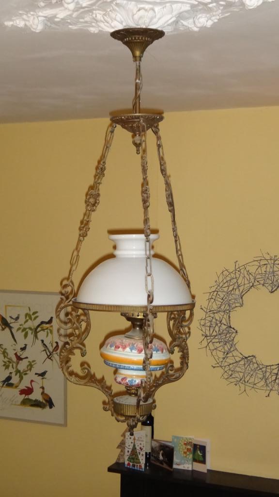 suspension / lustre de type lampe à pétrole, Enlèvement, Utilisé, Métal