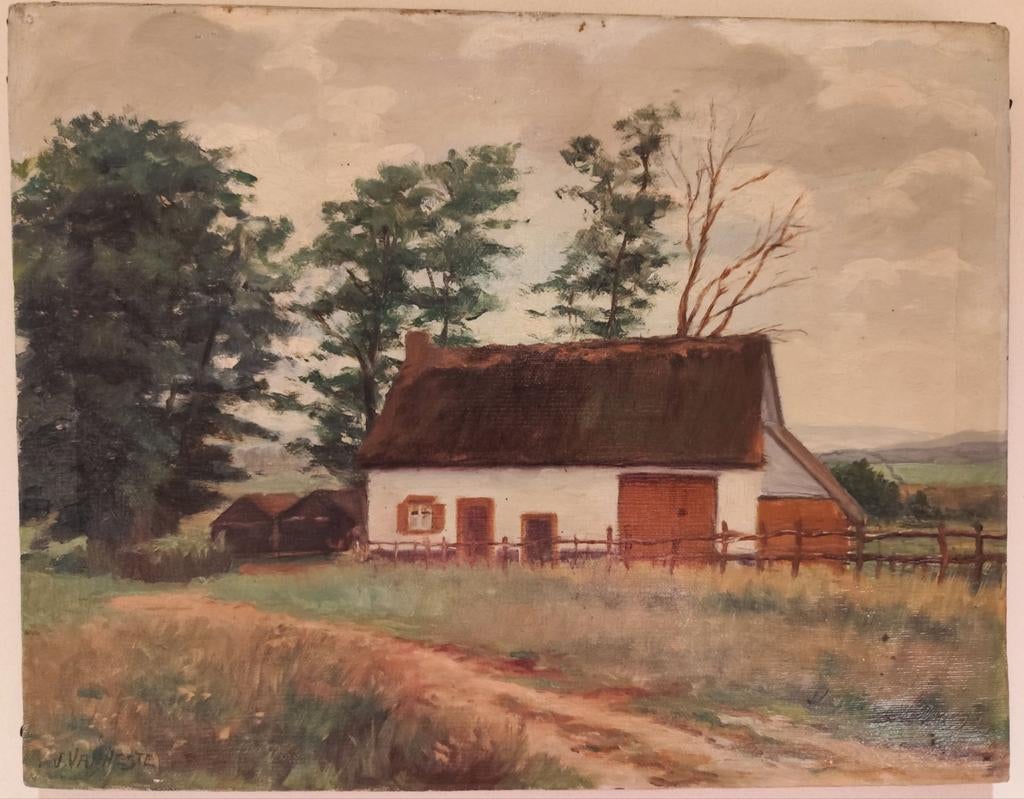 Peinture a l'huile sur toile du liégeois jean André vanneste, Antiquités & Art, Enlèvement ou Envoi