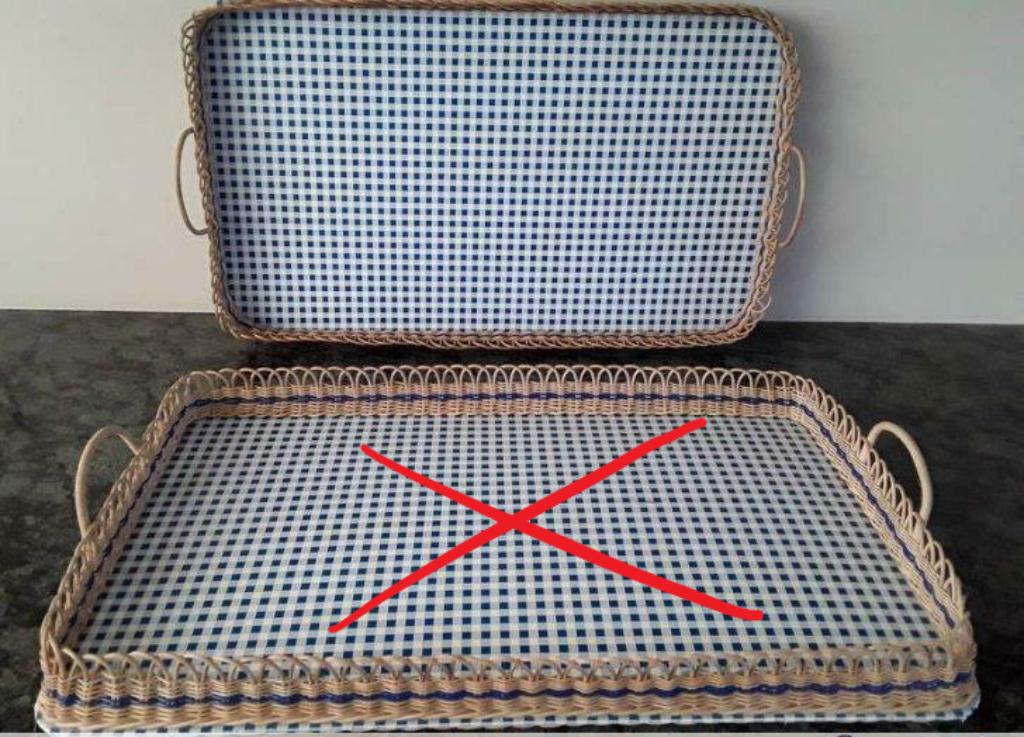 Plateau de boulangerie rectangulaire en osier, Enlèvement, Utilisé, Rectangulaire, Osier