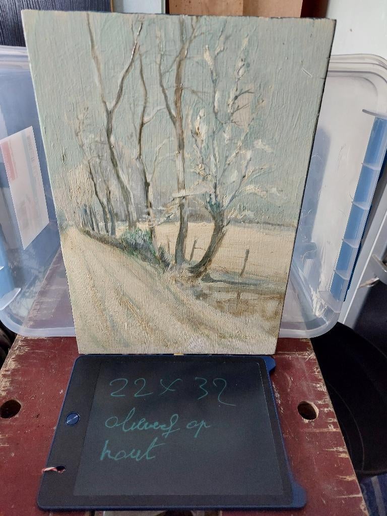 olieverfschilderijtje op hout, Ophalen