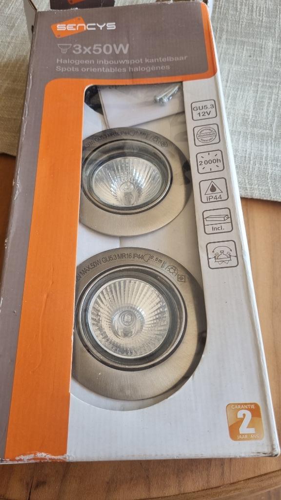 Sencys Halogeen inbouwspot 3x50W- 2 stuks, Huis en Inrichting, Ophalen of Verzenden, Nieuw, Plafondspot of Wandspot, Inbouw
