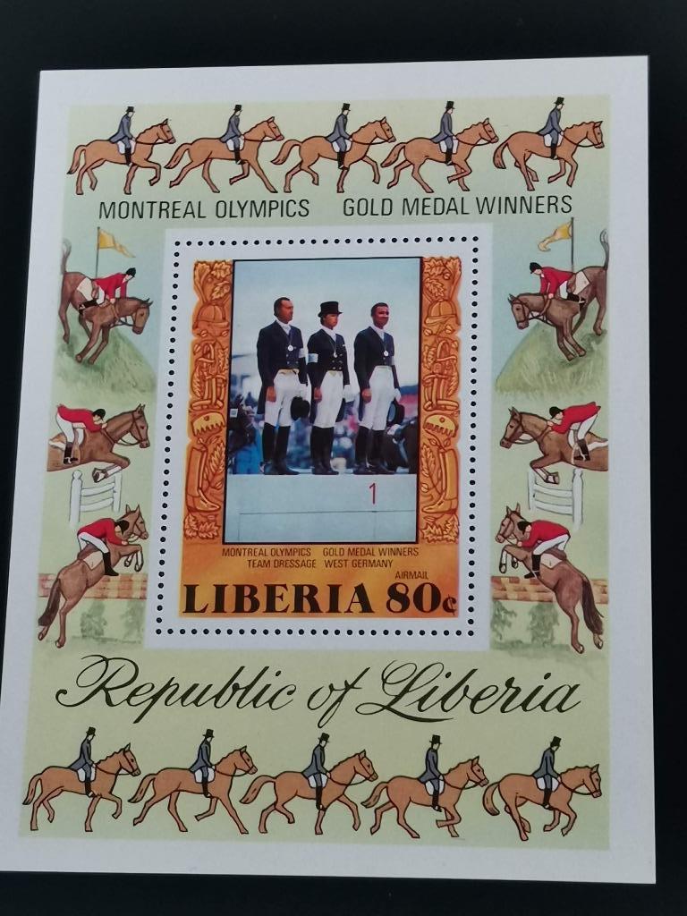 Liberia 1977 - sport - paarden dressuur - BLOK 85 **, Ophalen of Verzenden, Overige landen, Postfris