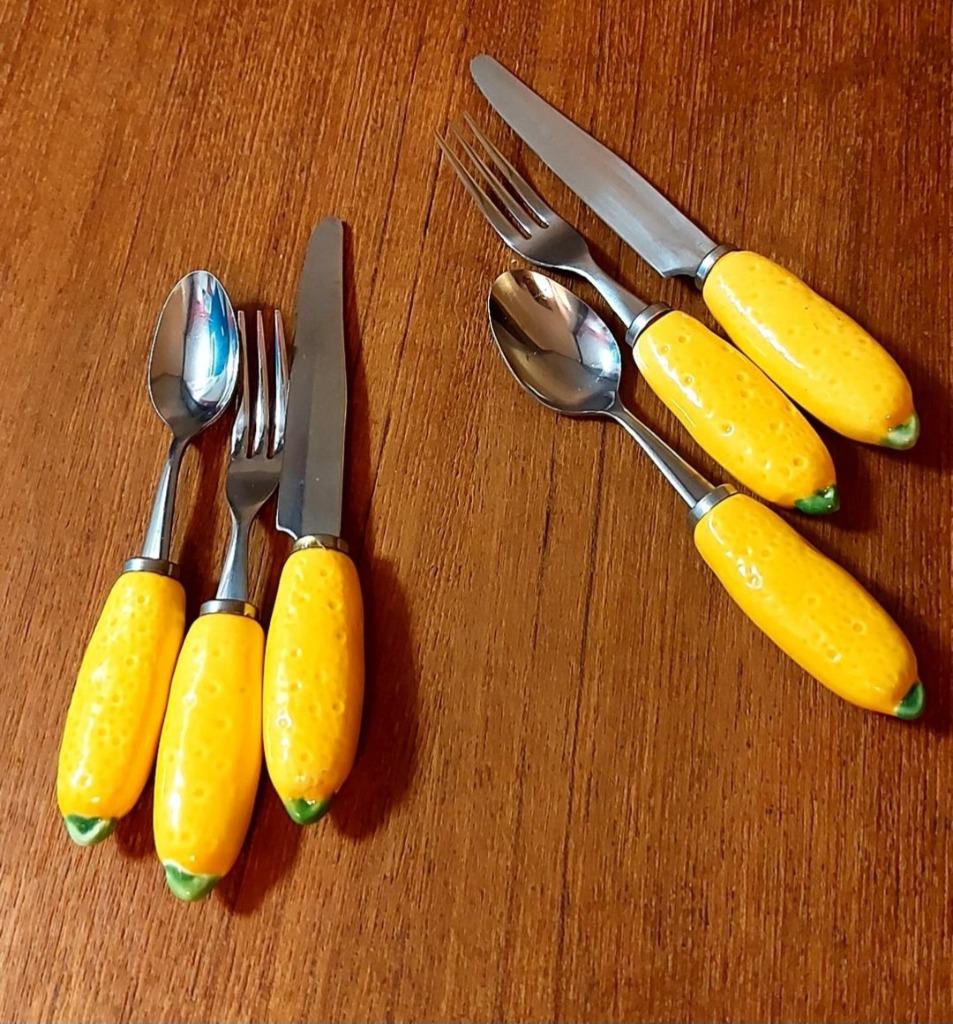 Vintage bestek in keramiek citroen, stukprijs, Ophalen of Verzenden